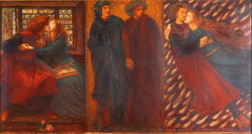 Dante Gabriel Rossetti (1828-1882): Paolo and Francesca, 1862. Watercolour on paper.